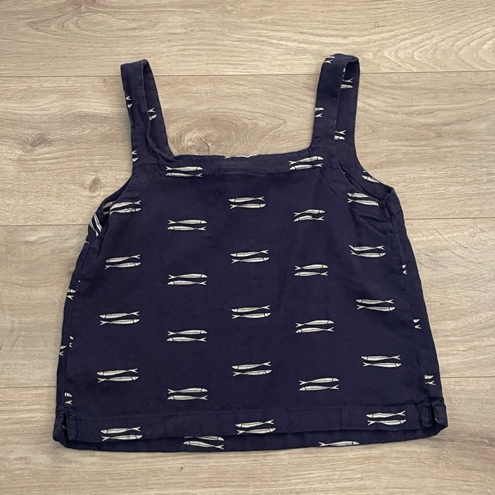 Linen Fish Pattern Tank Top